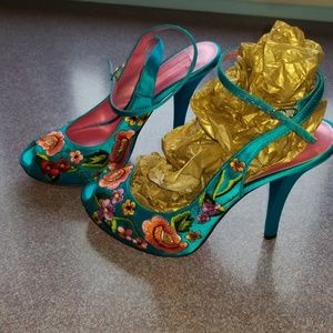 Betsey Johnson ankle strap heeled sandals